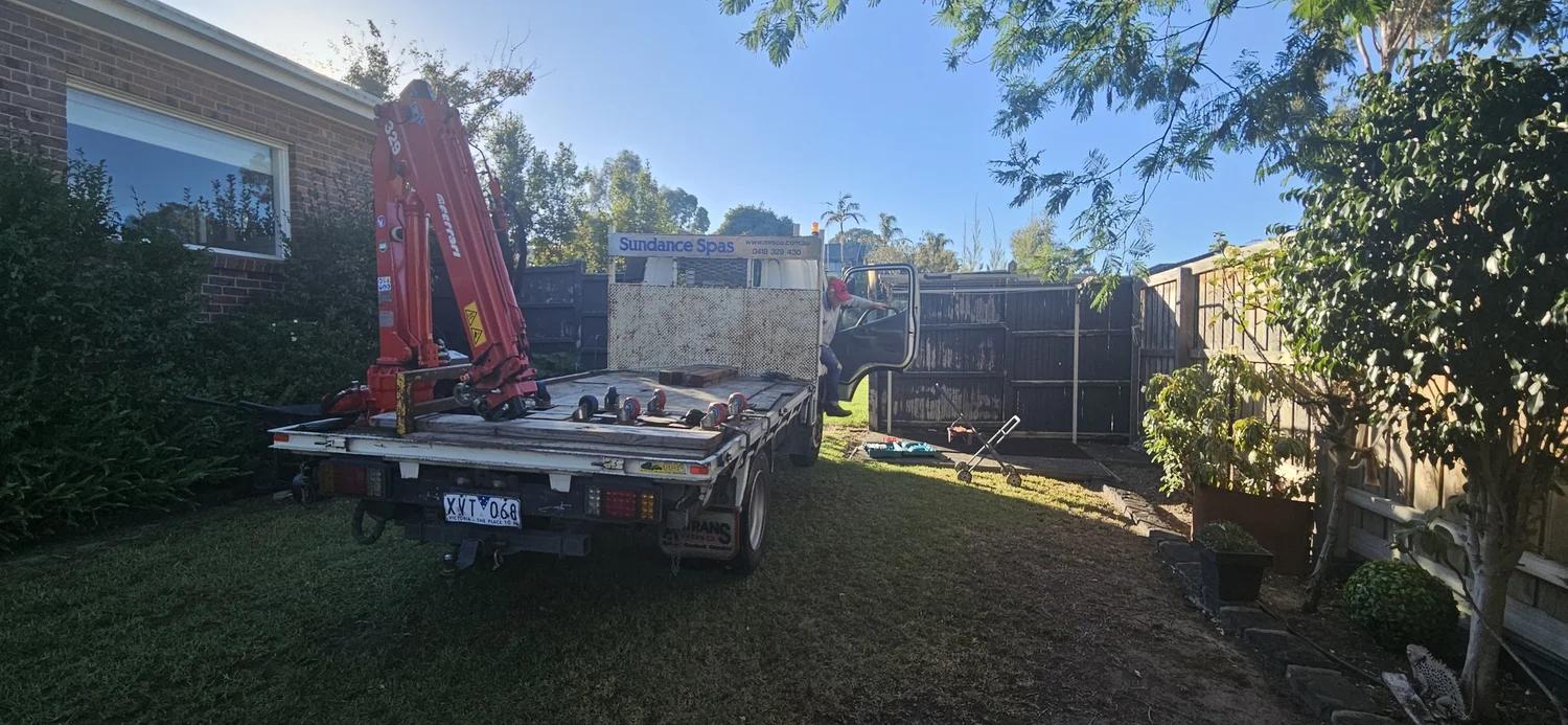 Swim spa delivery trailer